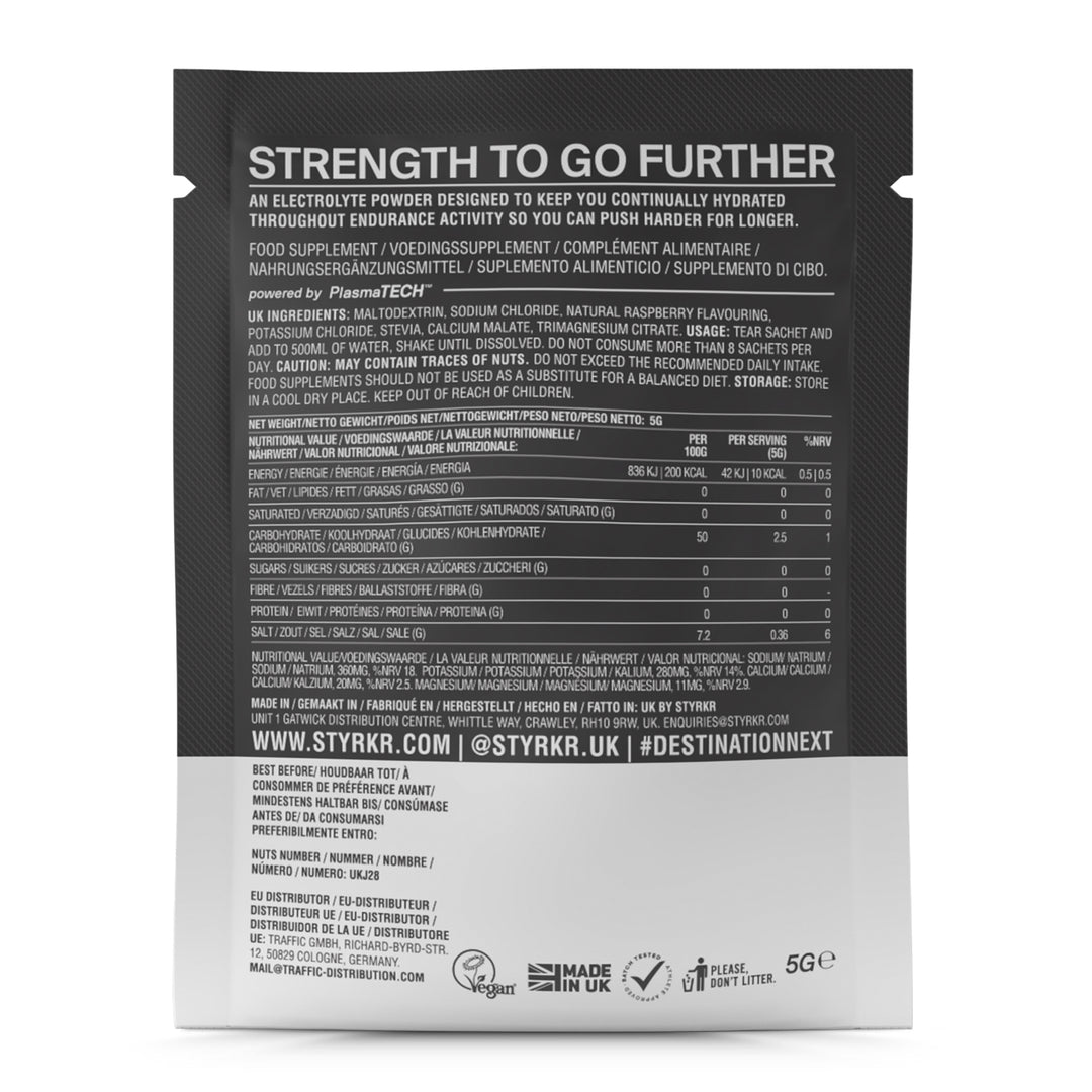 Styrkr - SLT05 Electrolyte Powder - Raspberry & Raspberry Caffeinated