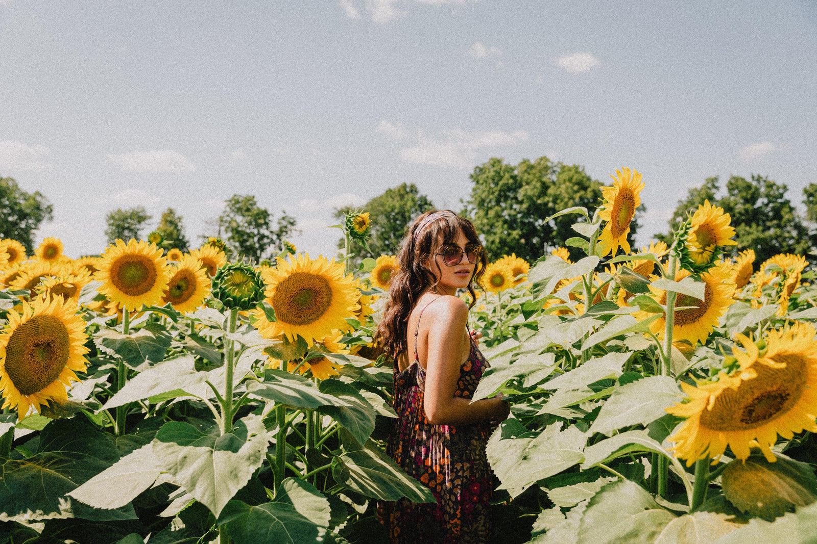 woman-in-a-floral-dress-standing-in-amongst-sunflowers - Ready Sweat Go